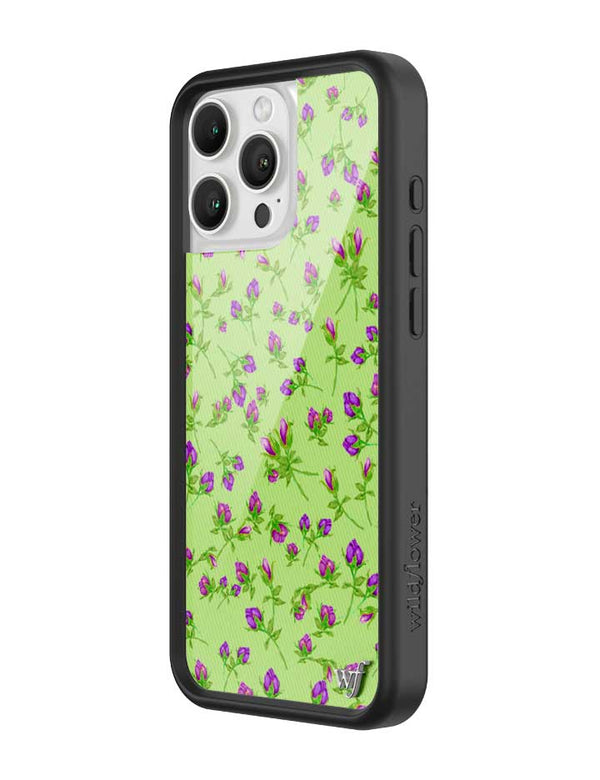 Wildflower iPhone case 16 Pro Max Purple Posie Rosie Cute Green