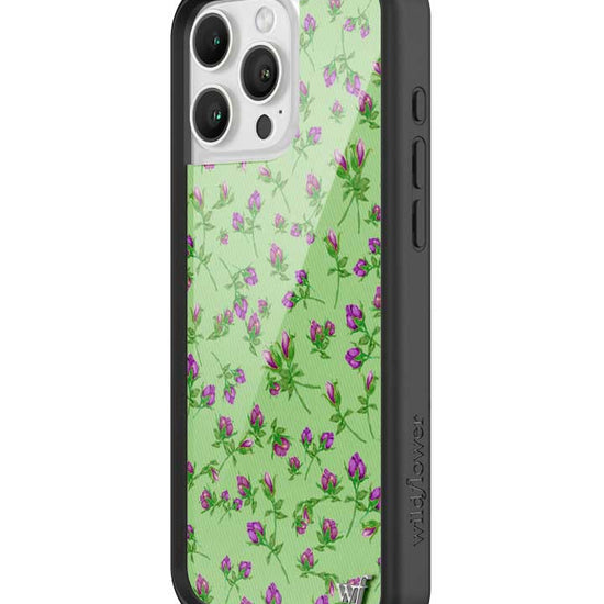 Wildflower iPhone case 16 Pro Max Purple Posie Rosie Cute Green