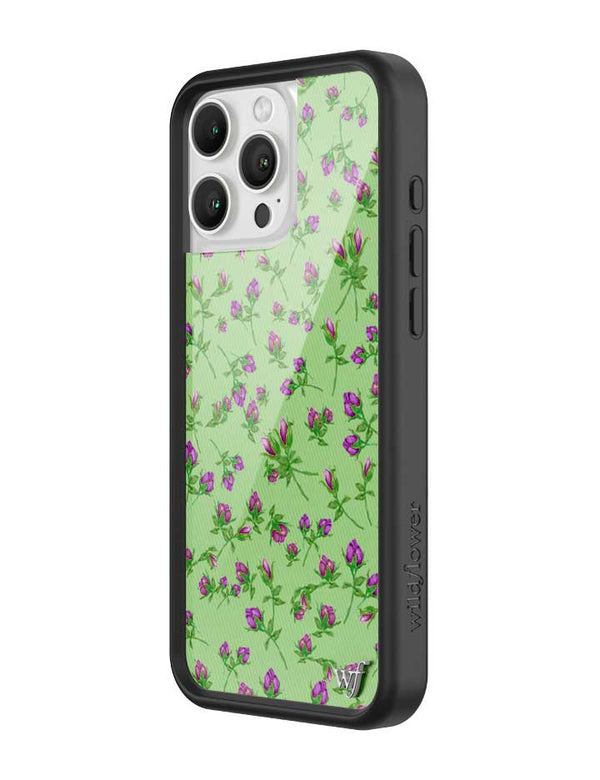 Wildflower iPhone case 16 Pro Max Purple Posie Rosie Cute Green