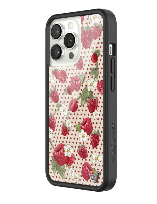 wildflower raspberry polka dot iphone 13 pro 