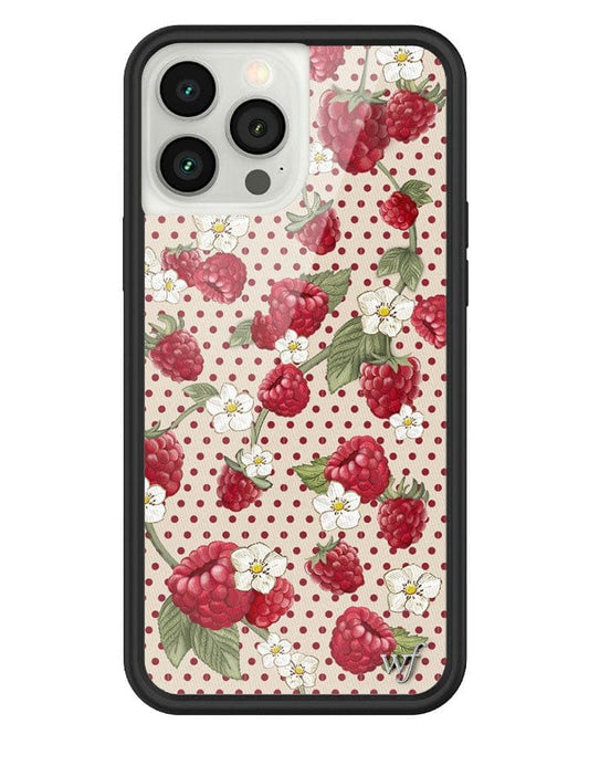 wildflower raspberry polka dot iphone 13 pro max case