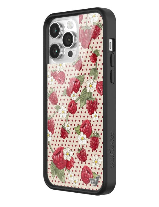 wildflower raspberry polka dot iphone 14 pro max 