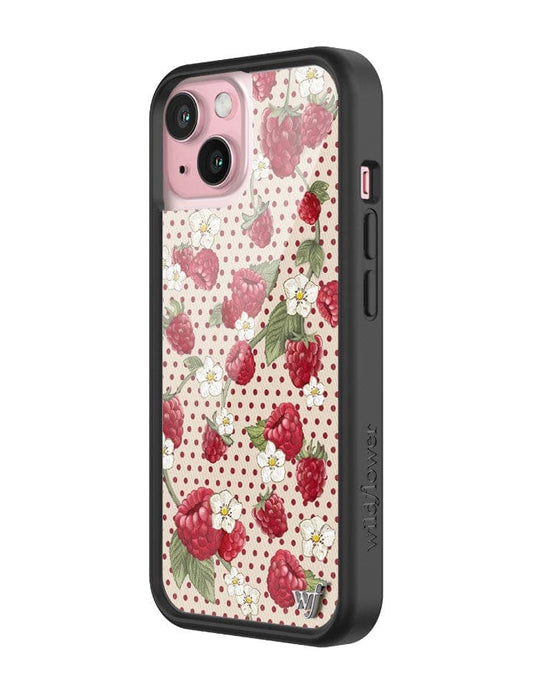 wildflower raspberry polka dot iphone 15 