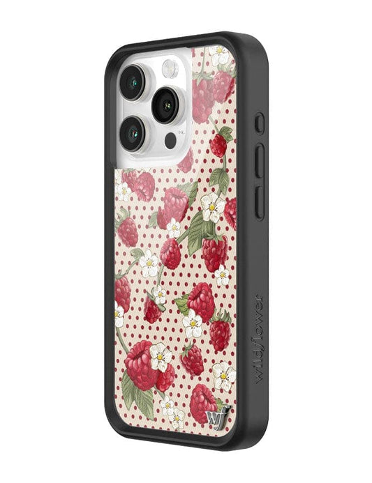 wildflower raspberry polka dot iphone 15 pro 