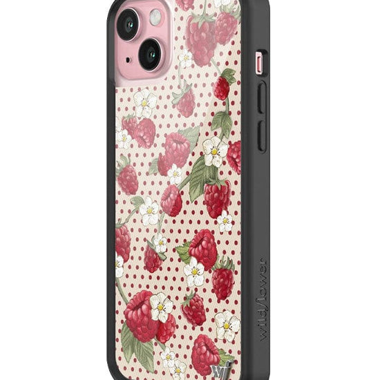 Wildflower Raspberry Polka Dot iPhone 15 Plus Case