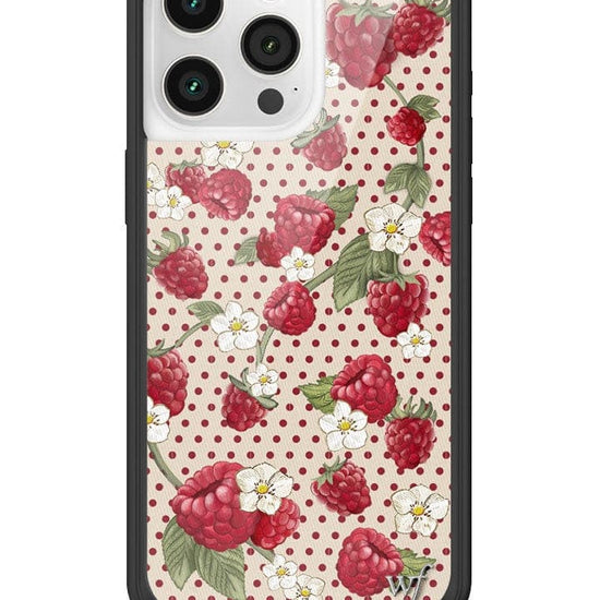 wildflower raspberry polka dot iphone 15 pro max case