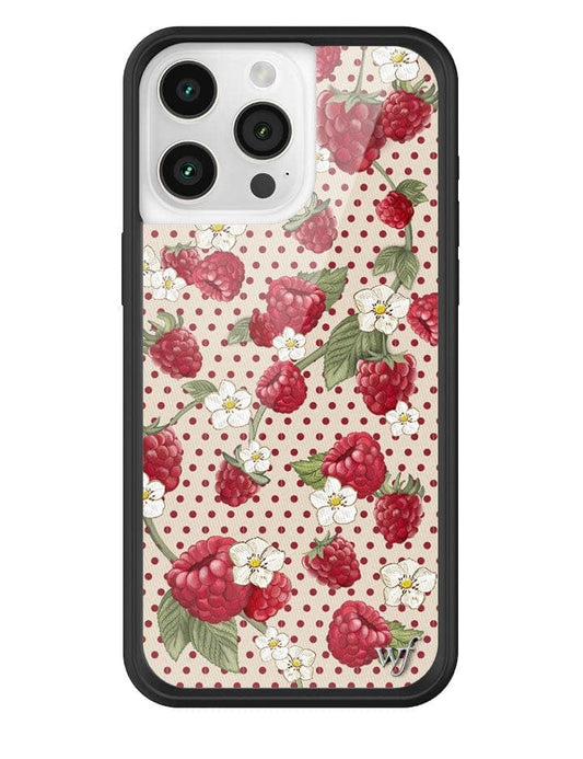wildflower raspberry polka dot iphone 15 pro max case