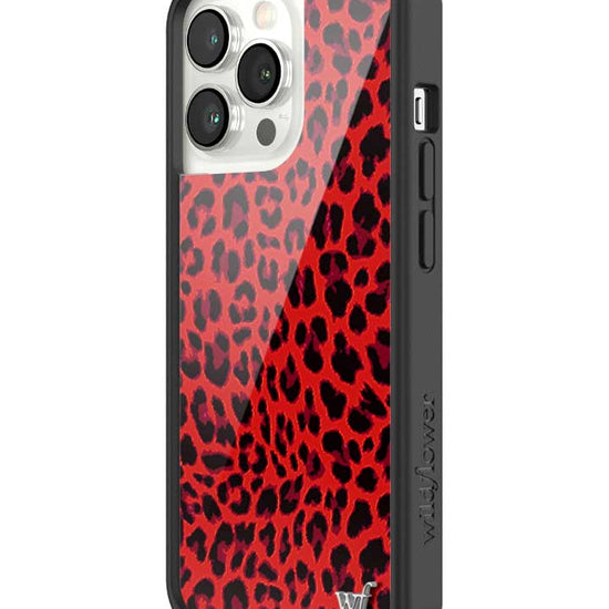 Wildflower iPhone case 13 Pro Red Meow Leopard Cute