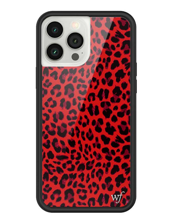 Wildflower iPhone case 13 Pro Max Red Meow Leopard Cute