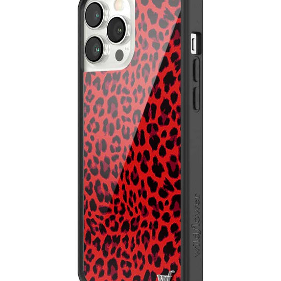 Wildflower iPhone case 13 Pro Max Red Meow Leopard Cute