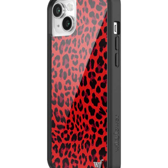 Wildflower iPhone case 14 Red Meow Leopard Cute