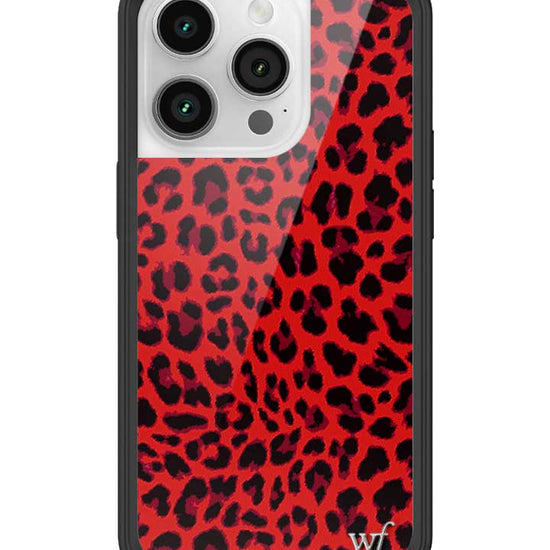 Wildflower iPhone case 14 Pro Red Meow Leopard Cute