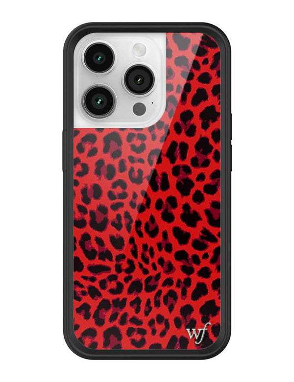 Wildflower iPhone case 14 Pro Red Meow Leopard Cute