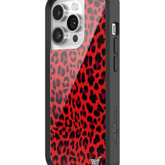 Wildflower iPhone case 14 Pro Red Meow Leopard Cute