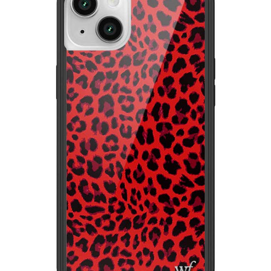 Wildflower iPhone case 14 Plus Red Meow Leopard Cute