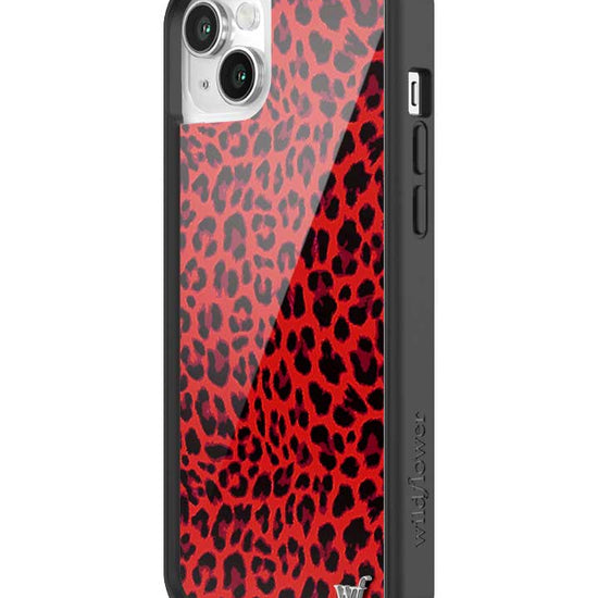 Wildflower iPhone case 14 Plus Red Meow Leopard Cute