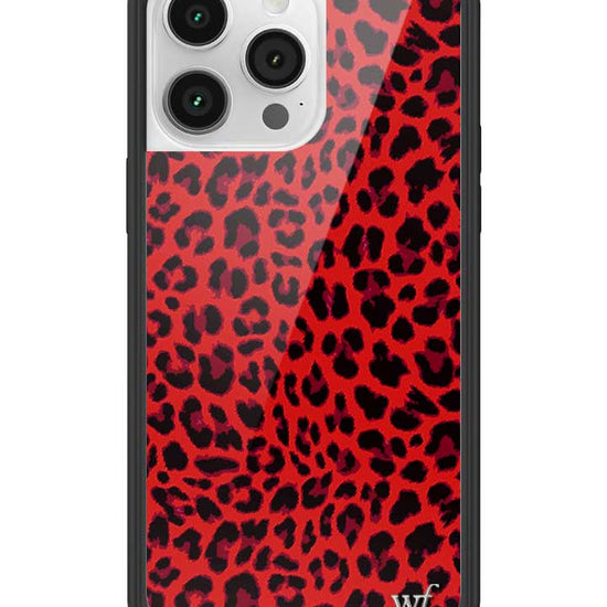 Wildflower iPhone case 14 Pro Max Red Meow Leopard Cute