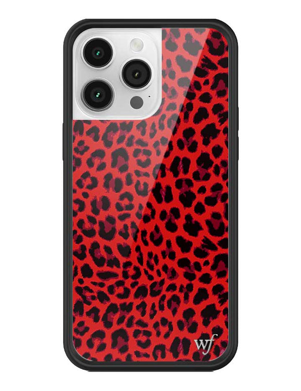 Wildflower iPhone case 14 Pro Max Red Meow Leopard Cute