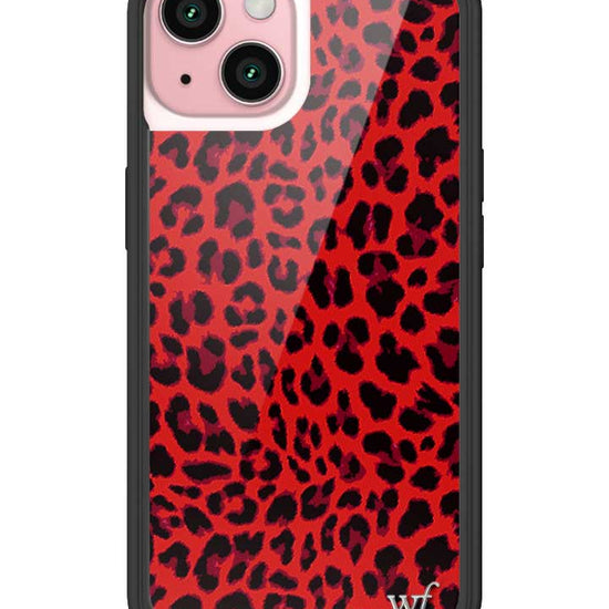 Wildflower iPhone case 15 Red Meow Leopard Cute