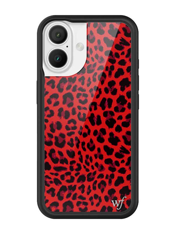 Wildflower iPhone case 16 Red Meow Leopard Cute