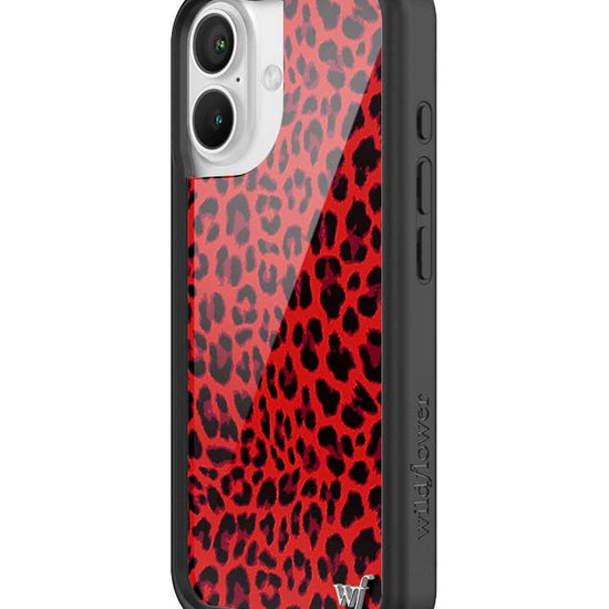 Wildflower iPhone case 16 Red Meow Leopard Cute