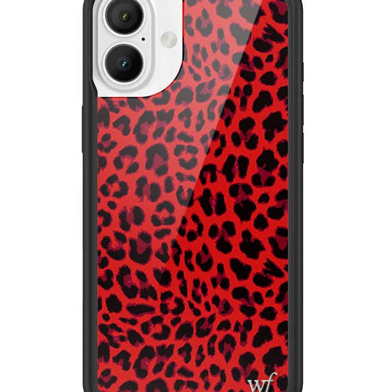 Wildflower iPhone case 16 Plus Red Meow Leopard Cute