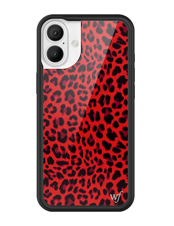 Wildflower iPhone case 16 Plus Red Meow Leopard Cute