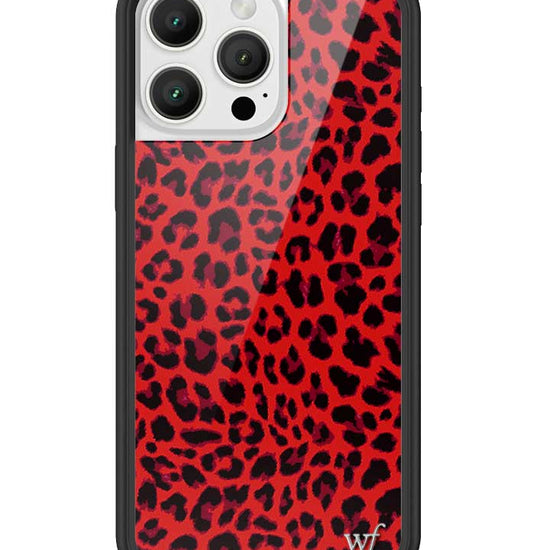 Wildflower iPhone case 16 Pro Max Red Meow Leopard Cute