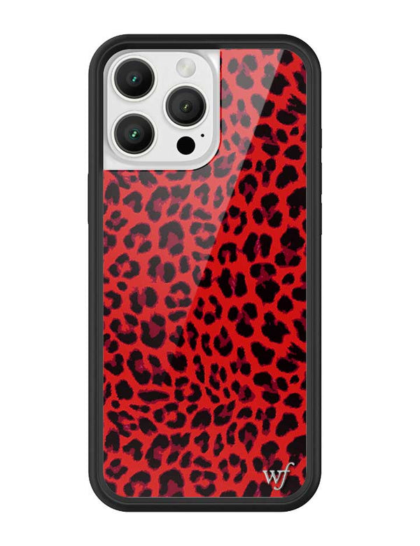 Wildflower iPhone case 16 Pro Max Red Meow Leopard Cute