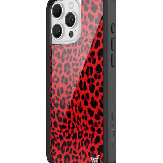 Wildflower iPhone case 16 Pro Max Red Meow Leopard Cute