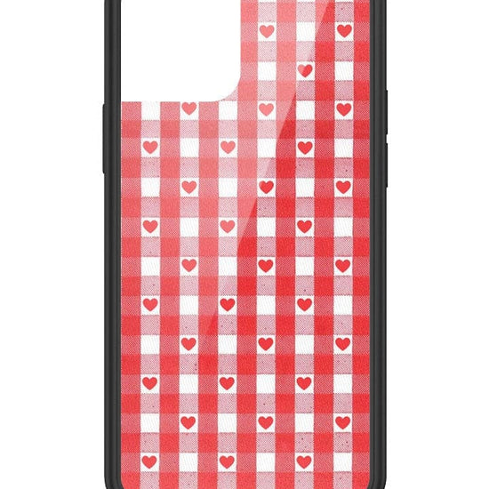 Wildflower Red Gingham Heart iPhone 12 / 12 Pro Case