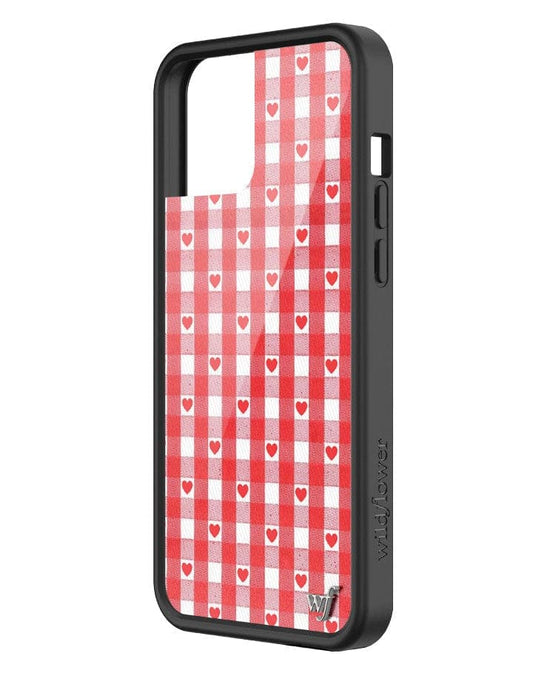 wildflower red gingham heart iphone 12 pro max