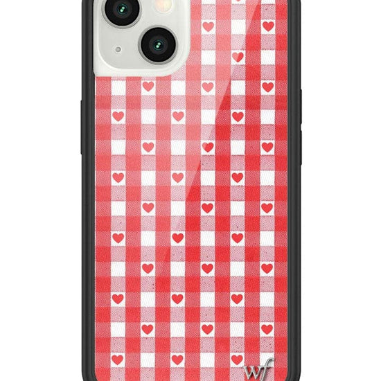 Wildflower Red Gingham Heart iPhone 13 Case