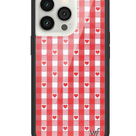 Wildflower Red Gingham Heart iPhone 13 Pro Case