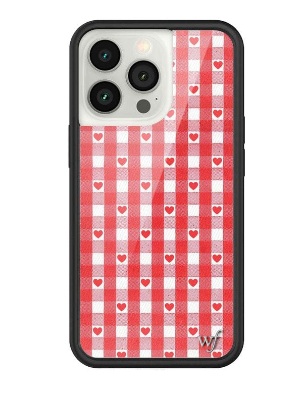 Wildflower Red Gingham Heart iPhone 13 Pro Case