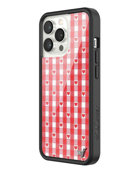 wildflower red gingham heart iphone 13 pro 