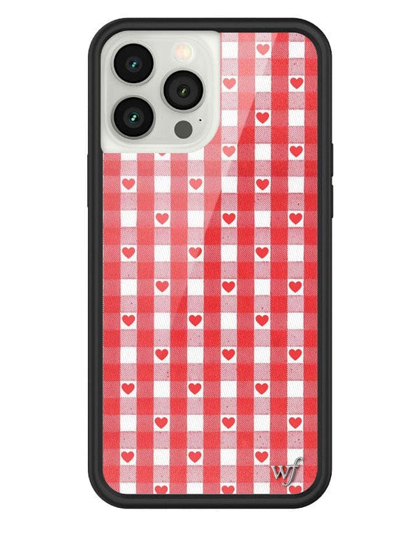 Wildflower Red Gingham Heart iPhone 13 Pro Max Case