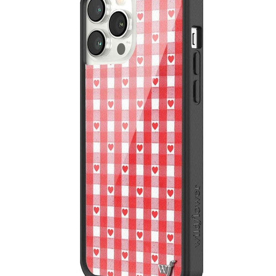 Wildflower Red Gingham Heart iPhone 13 Pro Max Case