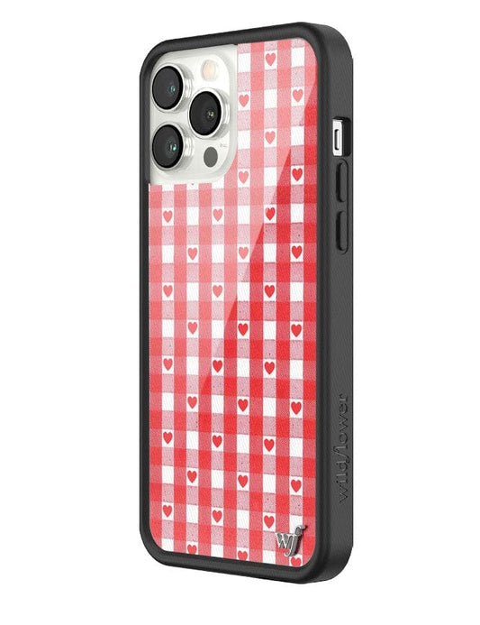 wildflower red gingham heart iphone 13 pro max case
