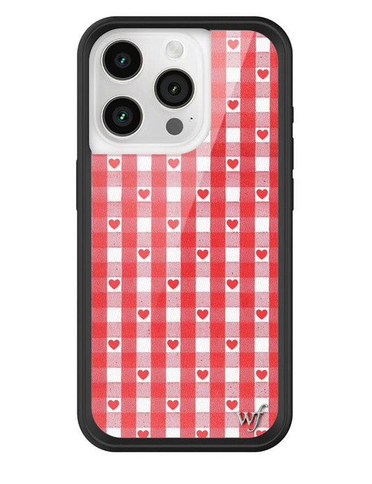 Wildflower Red Gingham Heart iPhone 15 Pro Case