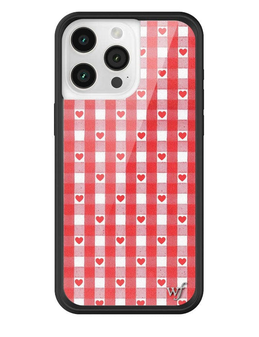 wildflower red gingham heart iphone 15 pro max case