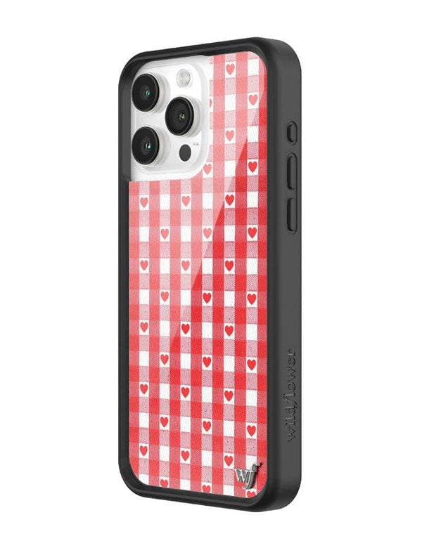 Wildflower Red Gingham Heart iPhone 15 Pro Max Case