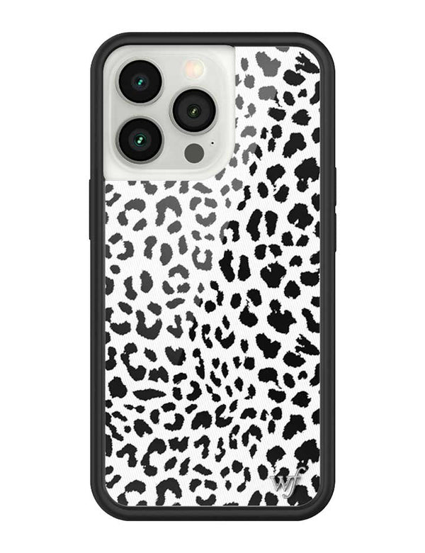 Wildflower iPhone case 13 Pro Snow Meow Leopard White Cute