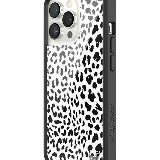 Wildflower iPhone case 13 Pro Snow Meow Leopard White Cute