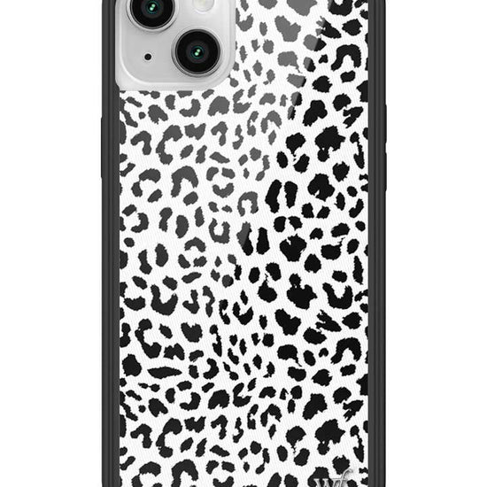 Wildflower iPhone case 14 Plus Snow Meow Leopard White Cute