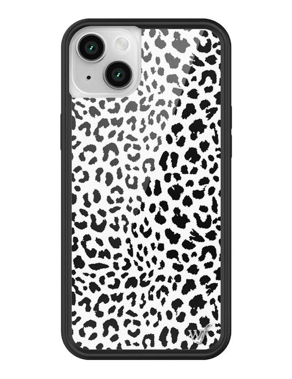 Wildflower iPhone case 14 Plus Snow Meow Leopard White Cute