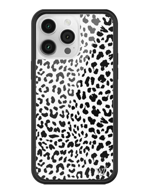 Wildflower iPhone case 14 Pro Max Snow Meow Leopard White Cute