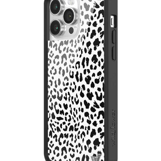 Wildflower iPhone case 14 Pro Max Snow Meow Leopard White Cute