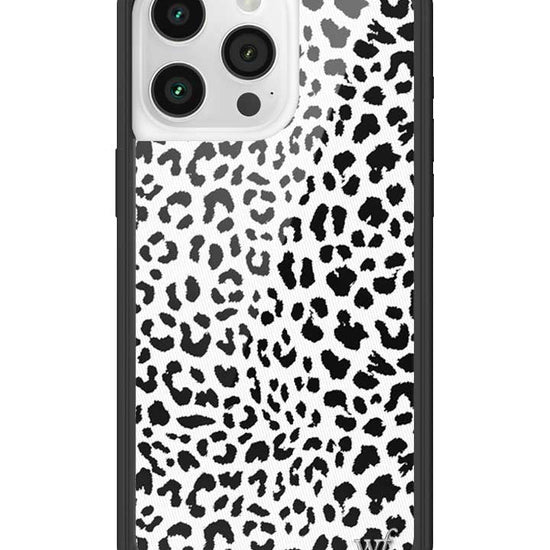 Wildflower iPhone case 15 Pro Max Snow Meow Leopard White Cute