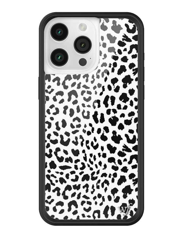 Wildflower iPhone case 15 Pro Max Snow Meow Leopard White Cute